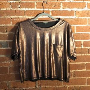 Wild Fable Cropped Metallic Tee (Medium)